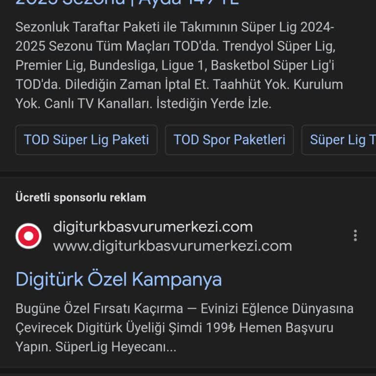 Tod TV Süper Lig Paketi