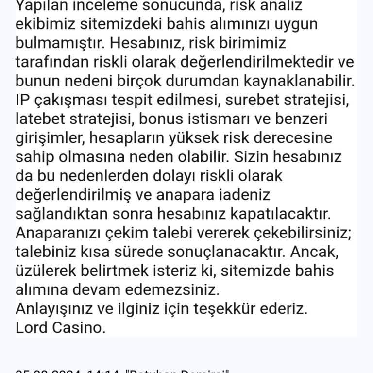 Lordcasino Kazanç Siliyor Ödeme Yapmıyor