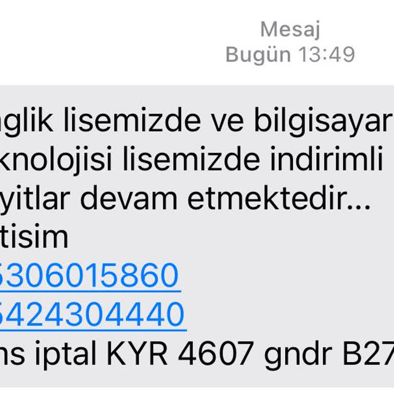 Kayra Teknik Okulları Okullardan Gelen Sürekli Mesajlar