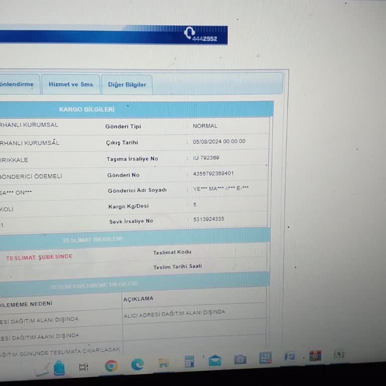 A101 Aras Kargo Kırıkkale Şubesi Ürün Teslimatında Gecikme Yaşatıyor
