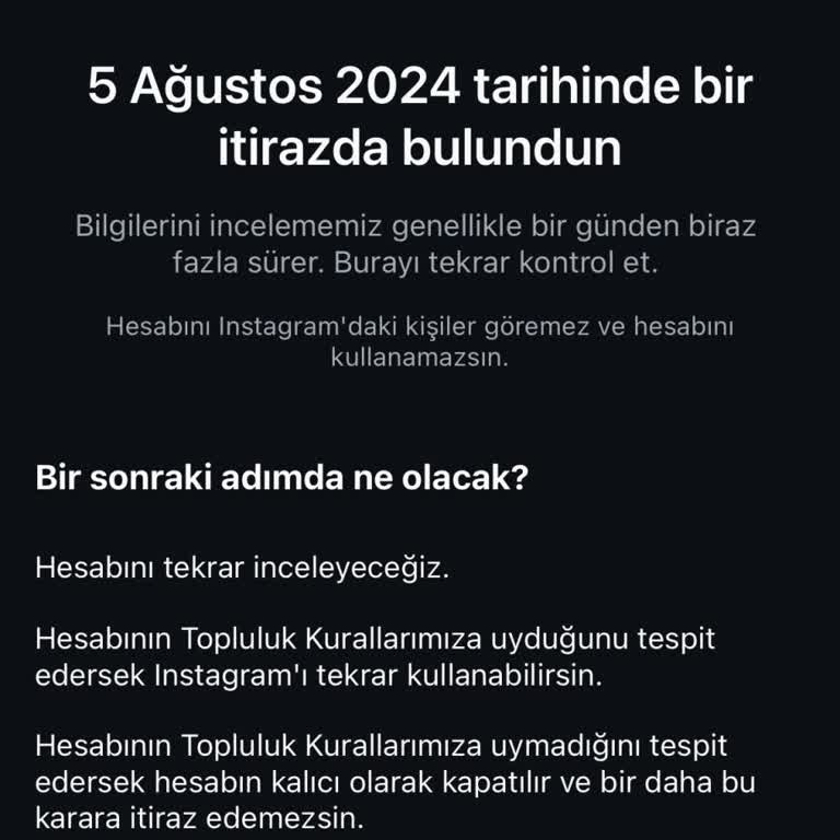 Instagram Haksız Yere Hesabım Askıya Alındı