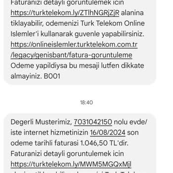 TTNET Kafasına Göre Fatura Gönderiyor.