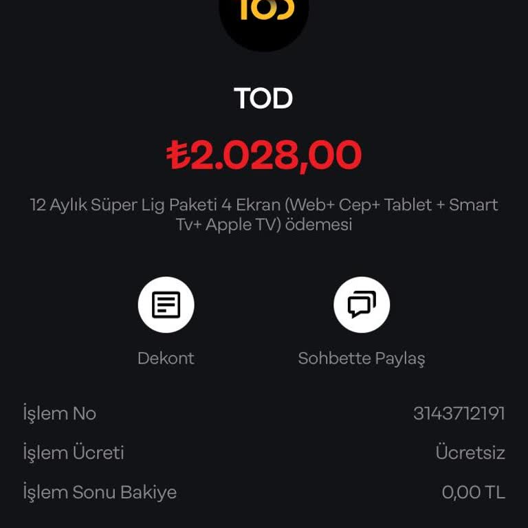 Papara Üzerinden Satın Alınan Tod TV Süper Lig Paketi Sorunu