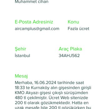 Kuzey Marmara Otoyolu Fazla Ücret Çekilmesi