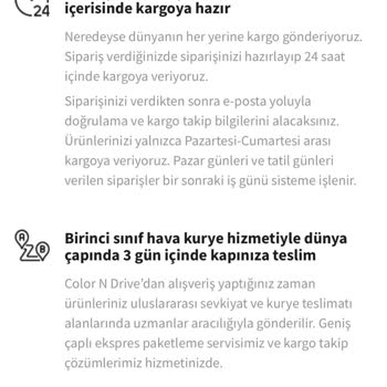 Color N Drive Colour N Drive Sipariş Takip