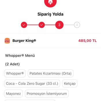 Tıkla Gelsin Burger King Siparişin Geç Gelmesi Ve İade Edilmemesi