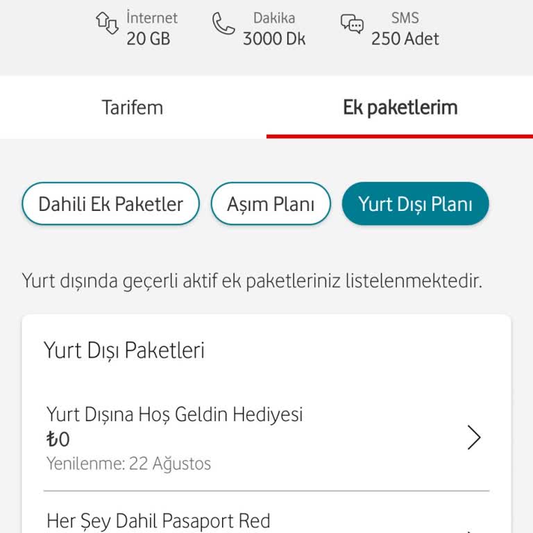 Vodafone Yanlış Yurt Dışı Paketi Ücreti İle Mağduriyet