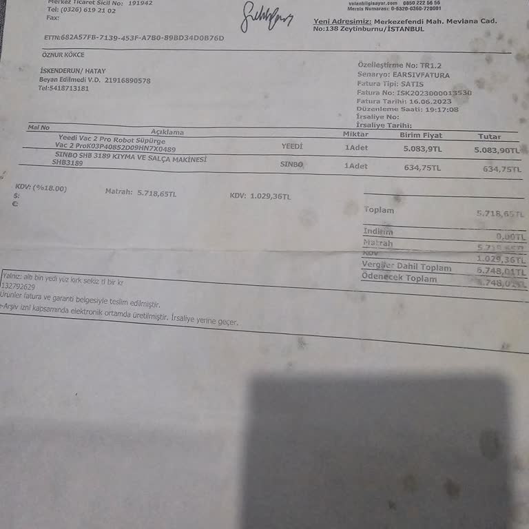 Yeedi Türkiye Hatay İskenderun Vatan Şirketinden Robot Süpürge Aldım