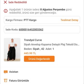 Trendyolmilla Defolu Ürünün İade Reddi