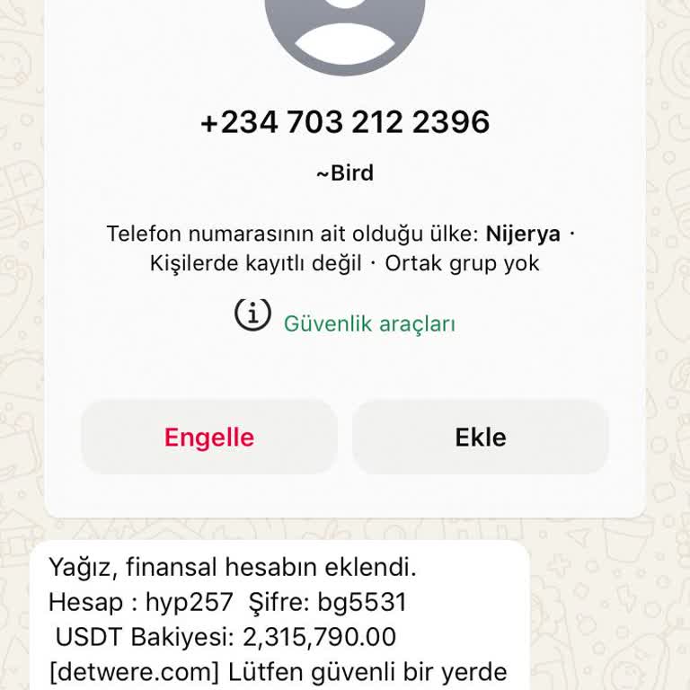 WhatsApp’tan Gelen Mesaj