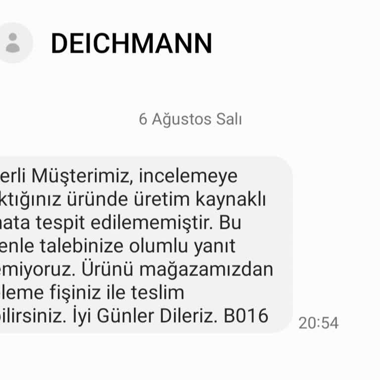 Deichmann Kendi Hatasını Kabul Etmiyor