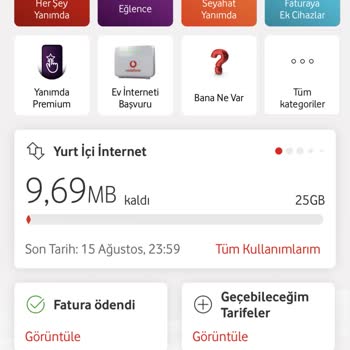Vodafone Sınırsız Sosyal Red'li 25 GB Tarifede İnternet Sorunu