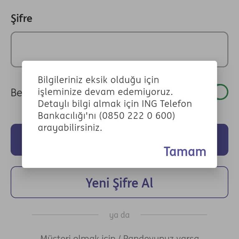ING Mobil Giriş Yapamıyorum