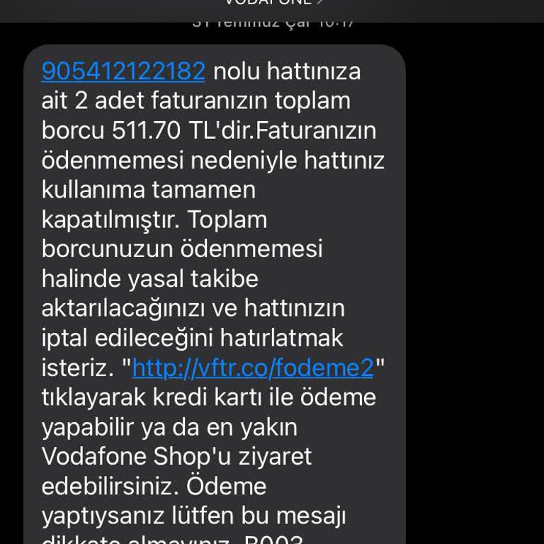Vodafone Faturalıdan Faturasız Geçişte Çifte Fatura Sorunu