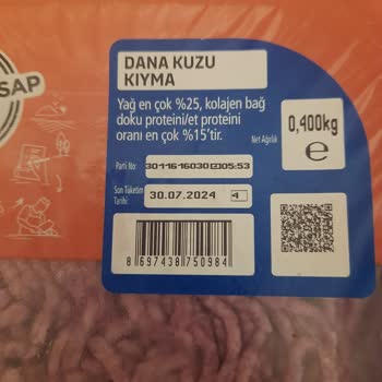 Migros Uzman Kasap Son Kullanma Tarihi 9 Gün Geçmiş Ürün Geldi.