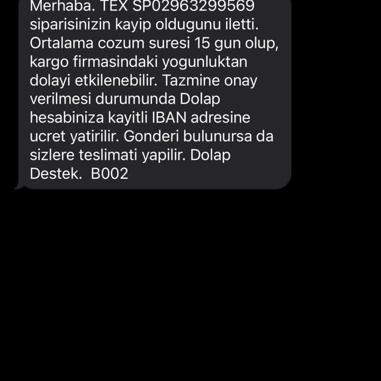 Dolaptan Sattığım Ürün Kargoda Kayıp Oldu Çözümünü Bekliyorum