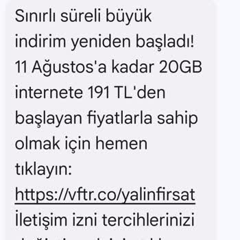 Vodafone'un Sürekli Mesajları Ve Ulaşılamayan Müşteri Hizmetleri