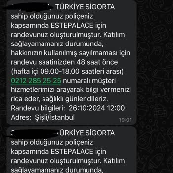 Türkiye Sigorta - Diş Randevusu Alamama Sorunu