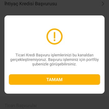 VakıfBank Mobil Bankacılık Kredi Başvurusu Yapamıyorum