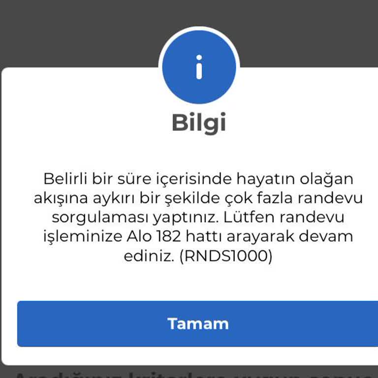 MHRS Randevu Alırken Sistemden Atıyor