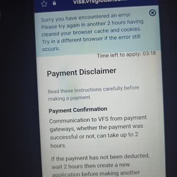 VFS Global Polonya Uzun Dönem Randevusu Ödeme Problemi