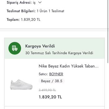 Boyner Siparişim Kayıp Çözüm Üretilmiyor