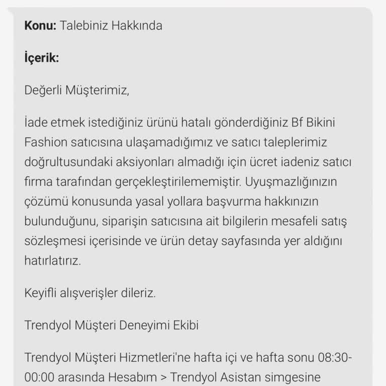 Trendyol İademi Göndermiyor Ce Kesinlikle Şikayetim İle İlgilenmiyor
