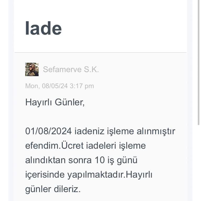 Sefamerve Parayı İade Etmiyor