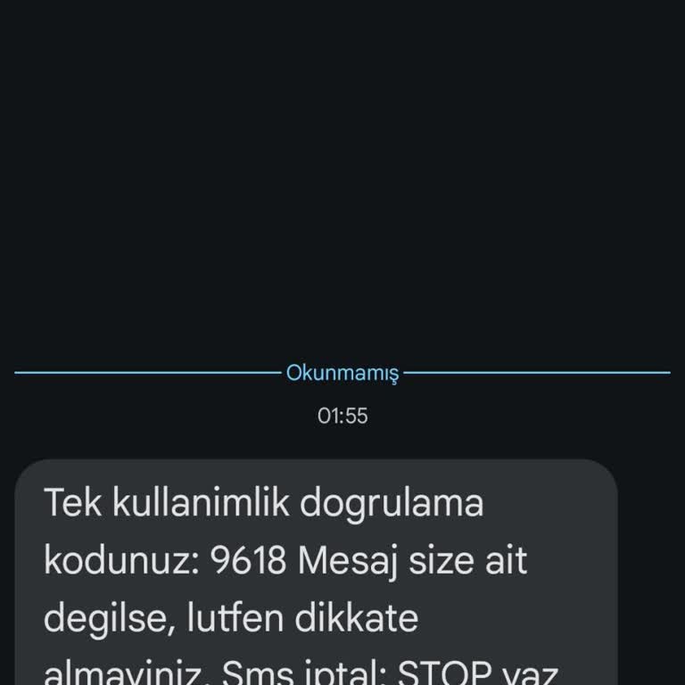 Info Verify (SMS) İnfo Verify Dan Gelen Mesaj Hk.