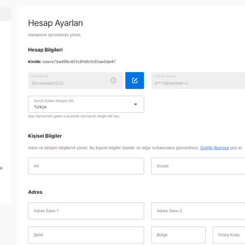 Epic Games Hesabımın Google'dan Bağlandığımda Profil Maili Başkasının