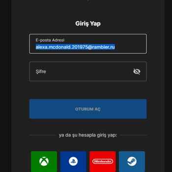 Epic Games Hesabımın Google'dan Bağlandığımda Profil Maili Başkasının