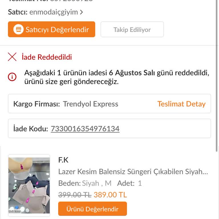 Trendyol Yanıltıcı Ürün Gönderimi Ve İade Sorunu