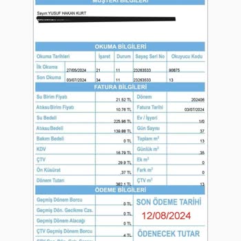 İSKİ Fatura Tutarını Çok Çıkarıyor, Fatura Okuma Aralığı Çok Uzun