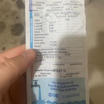 Antalya Büyükşehir Belediyesi Su Faturası Aldatmacası