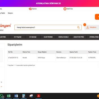 AydınlatmaDünyam Aydınlatma Dünyam Yapılan Ödemeyi 2 Gündür Görmüyor Ve İlgilenmiyor