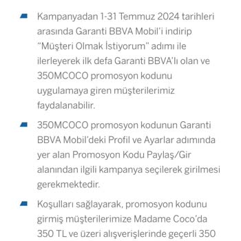 Garanti BBVA Madame Coco Promosyon Kodu Kampanyası