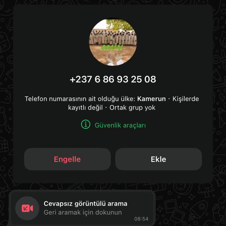 WhatsApp'tan Tanımadığım Numaradan Görüntülü Arama