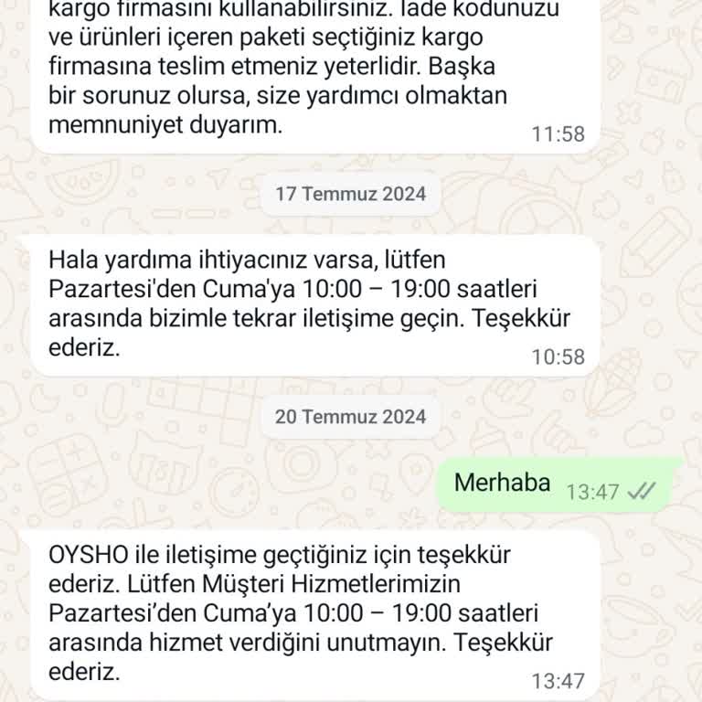 Oysho-MNG Müşteri Mağduriyeti
