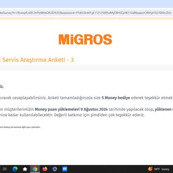Migros Anket Var Hediyesi Yok...
