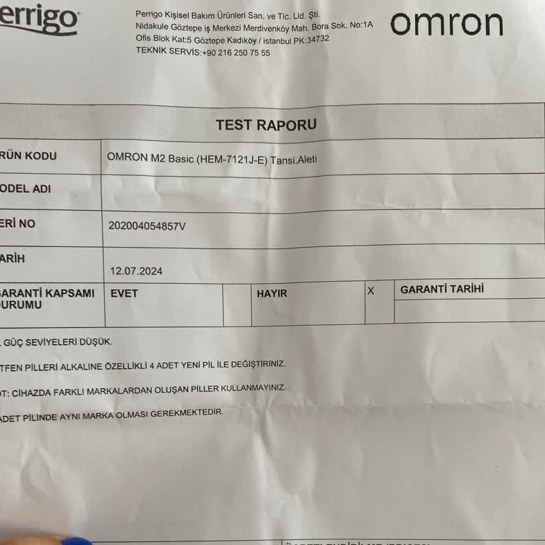 Omron Tansiyon Aleti Arızası