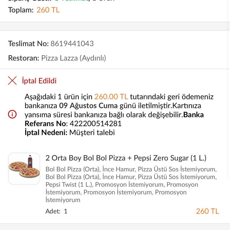 PizzaLazza Siparişi Gecikme Sorunu