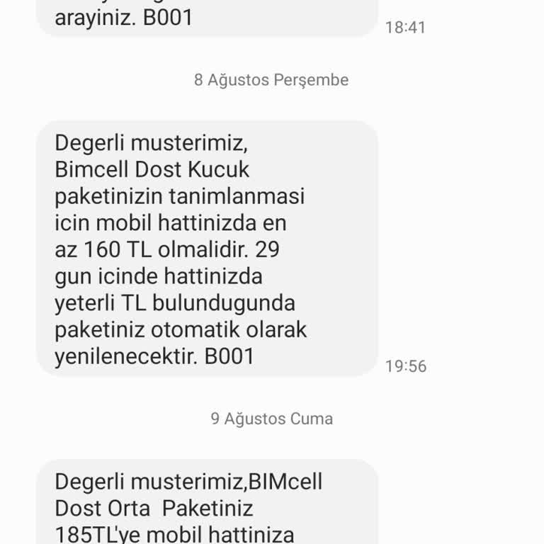 Bimcell Paket Sorunu Ve Müşteri Hizmetlerine Ulaşamama