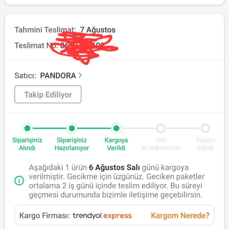 Trendyol Siparişim İki Gündür Teslim Edilmiyor