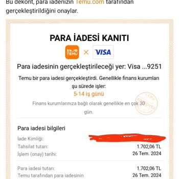 Ziraat Bankası Temu Para İadem Kartıma Yatmadı!