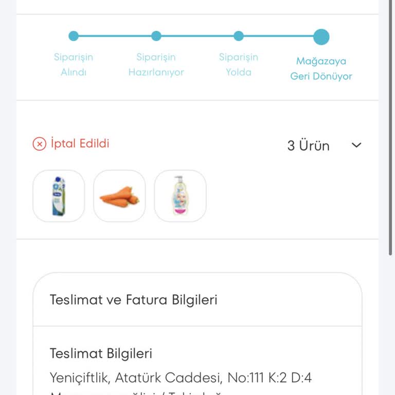 A101 Çözüme Ulaşılamayan Online Siparişi