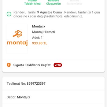 Montajix Montaj Hizmeti İçin Acil Çözüm Bekliyorum