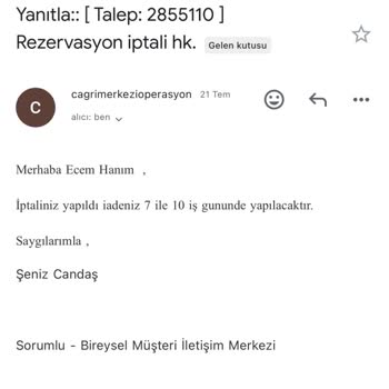 Setur Ücret İadesi Hk.