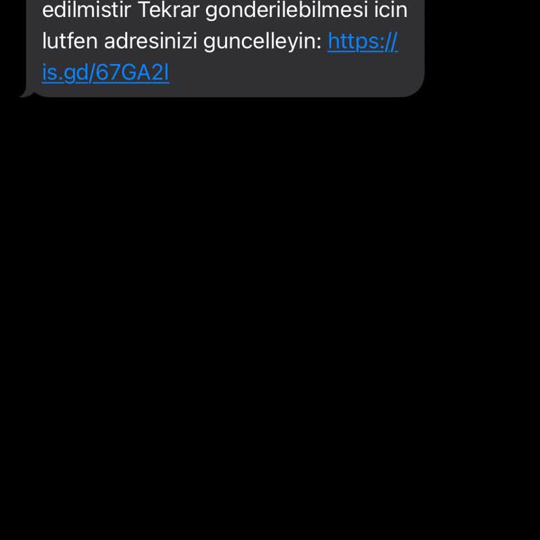 Kargo Güvenilir Olmayan Site Ve Bilinmeyen Numaradan Mesaj