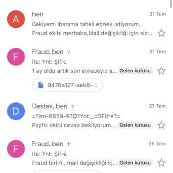 Payfix Mail Değiştirmeme Sorunu Ve Para Tahsili Sorunu