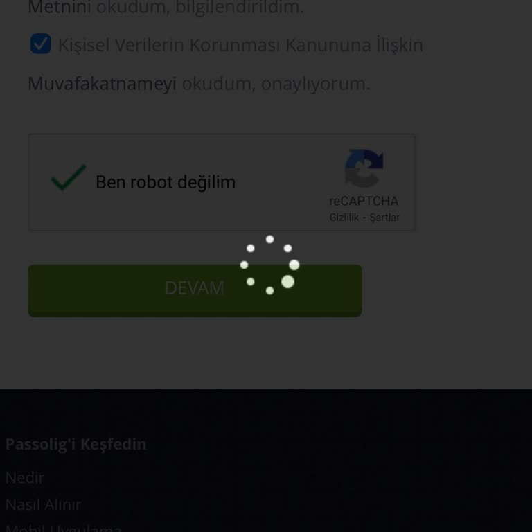Passolig Uygulaması SMS Şifresi Sorunu